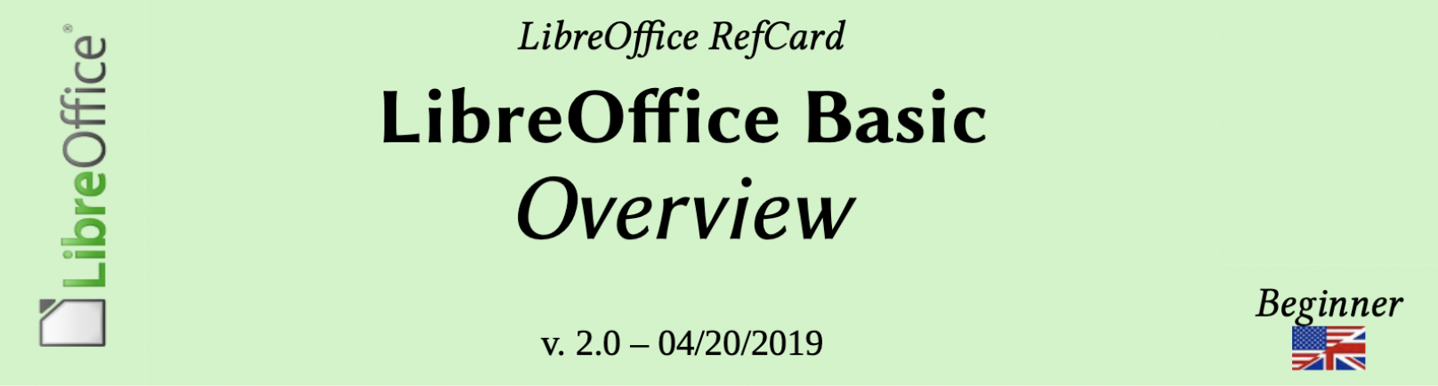 LibreOffice reference card header