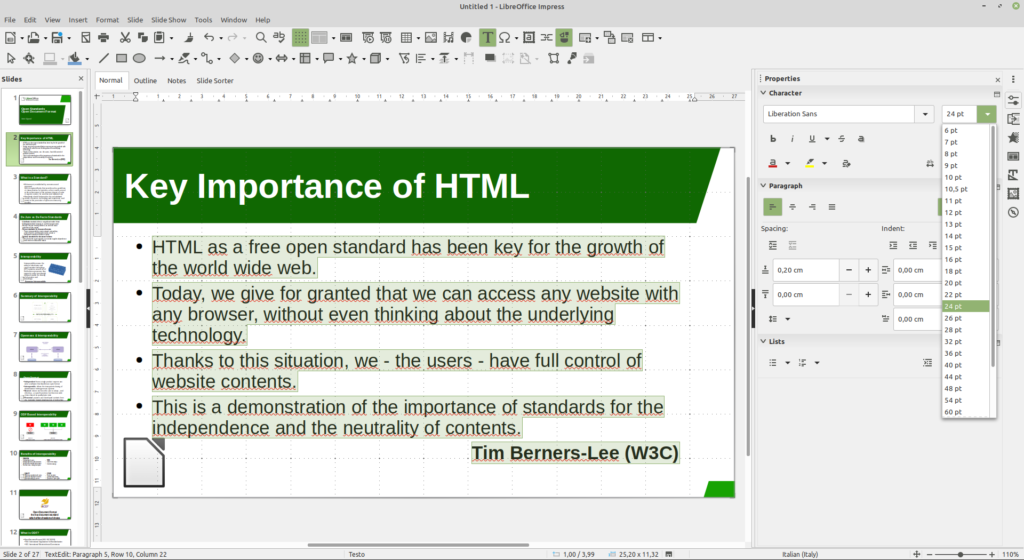 LibreOffice Tips & Tricks Converting 43 Slides into 169 Slides The