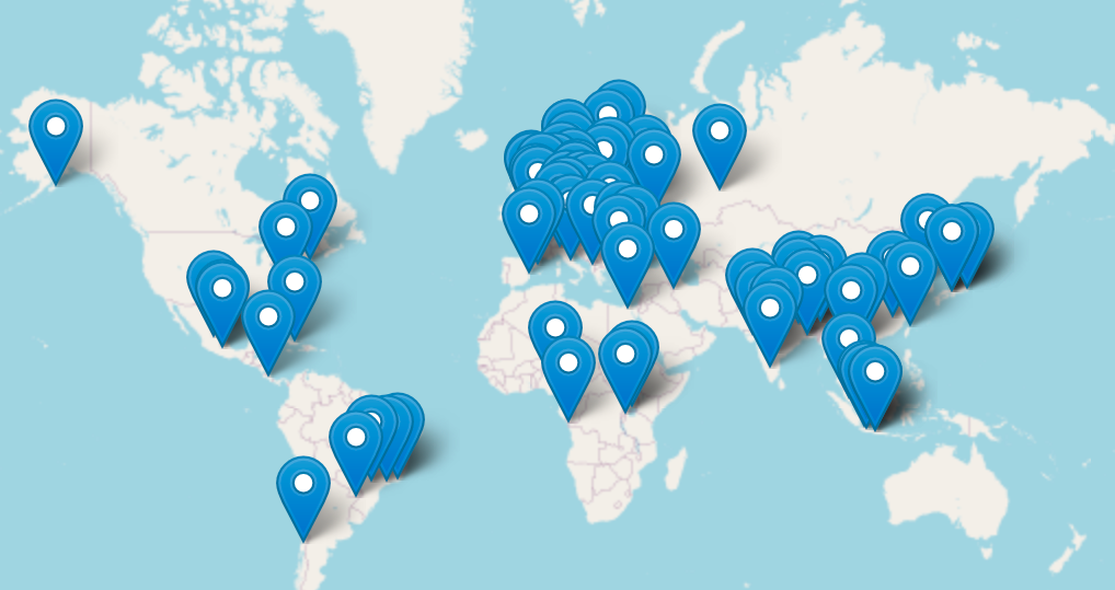 Map of community members around the world