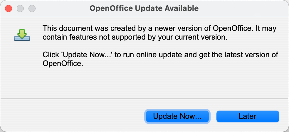 OpenOffice users: Getting messages about documents being made in a newer  version? - The Document Foundation Blog