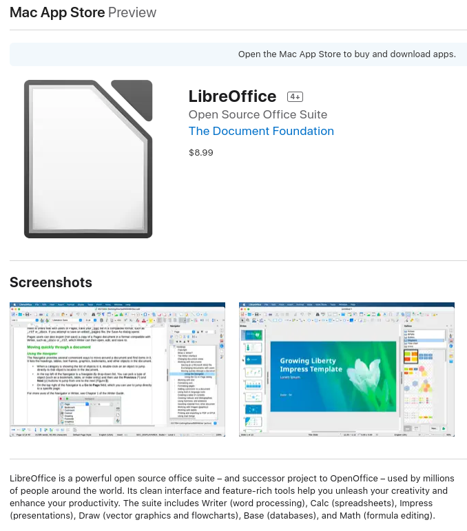 The Document Foundation Releases LibreOffice On Apple'S Mac App.