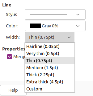 Line widths in LibreOffice 7.3