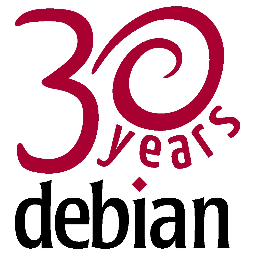 Debian 30 years logo