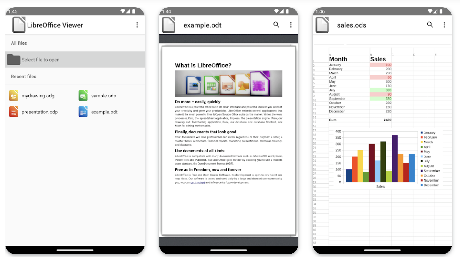 LibreOffice Viewer for Android screenshots