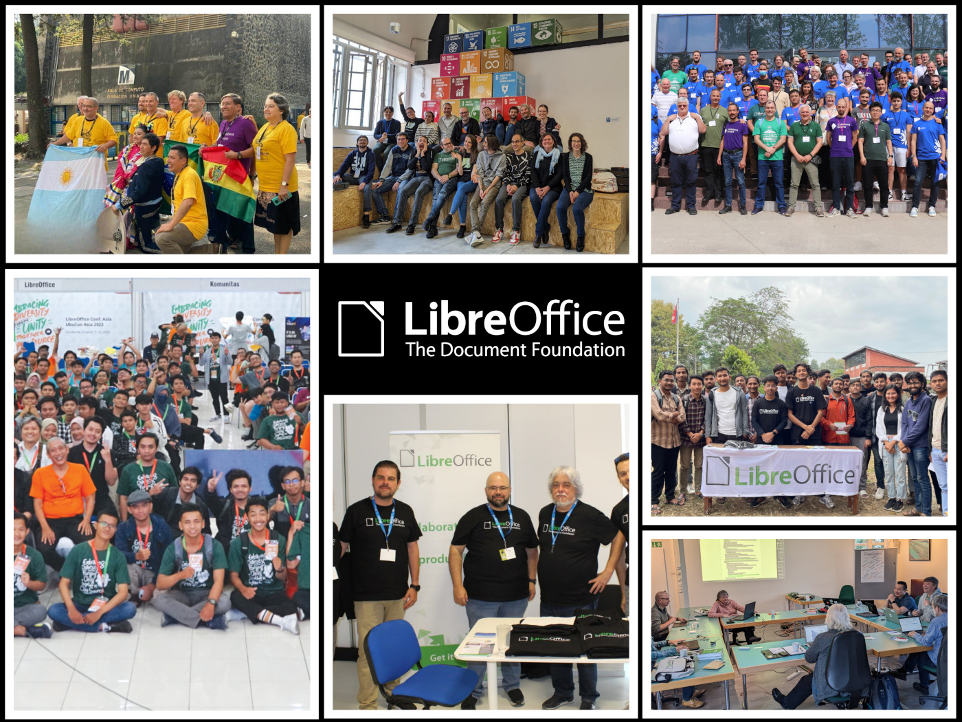 Collage of LibreOffice events in 2023