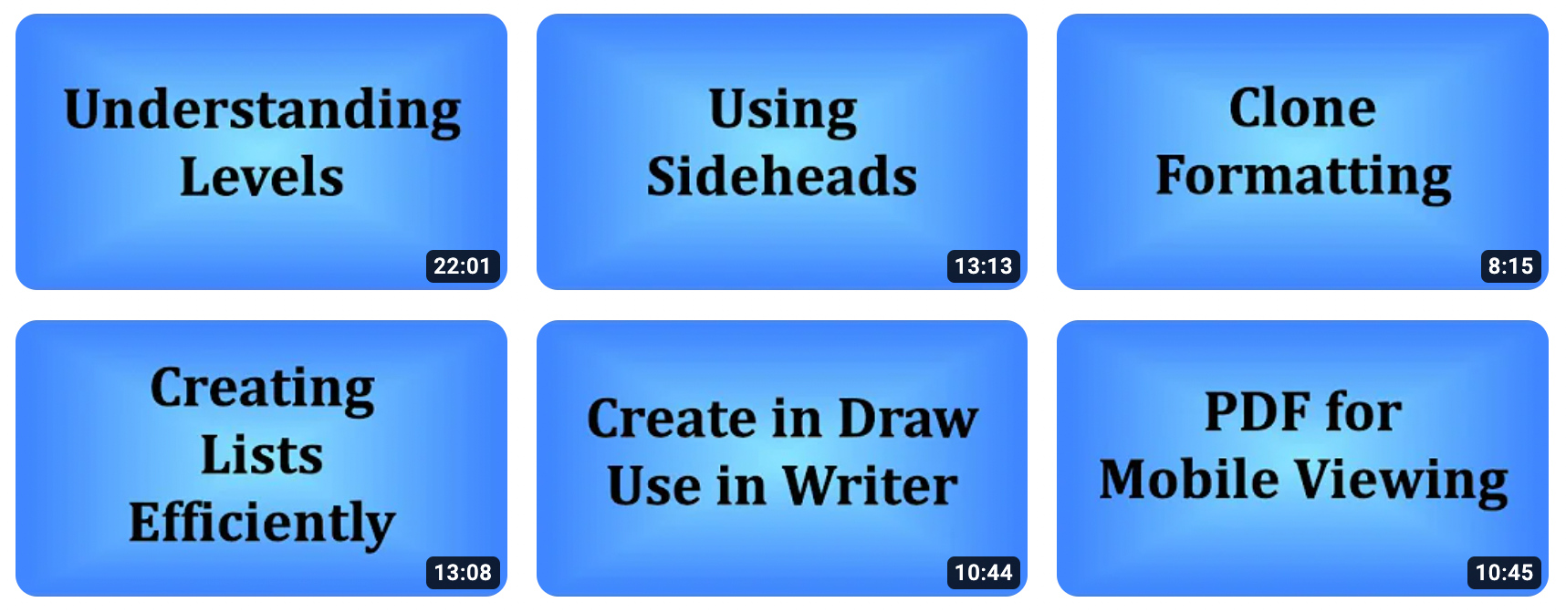 Thumbnails from Don Matschull's YouTube channel