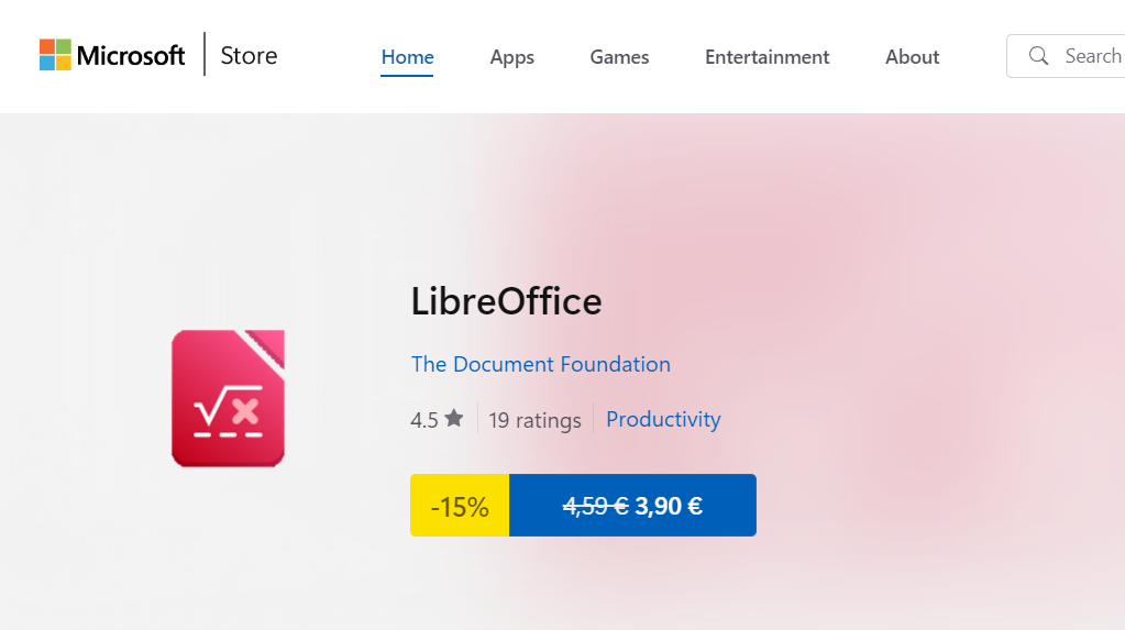 LibreOffice in the Microsoft Store