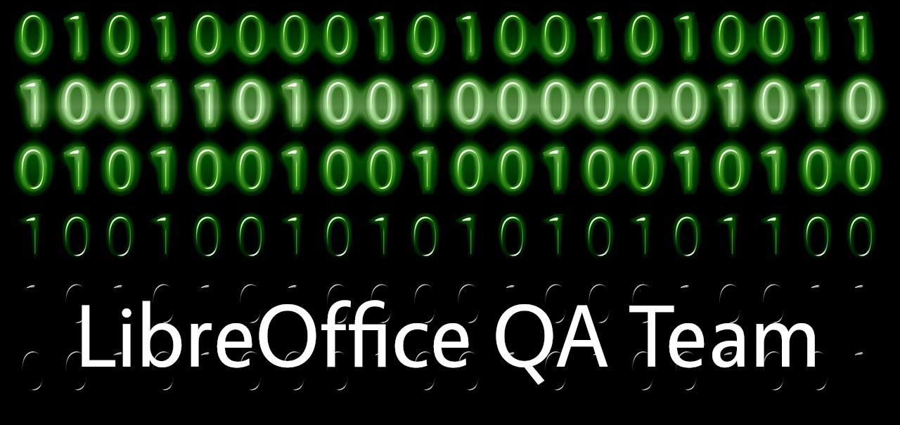 LibreOffice QA Team on Matrix-style code background