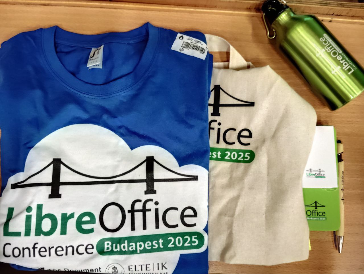Merchandise from the LibreOffice Conference 2025