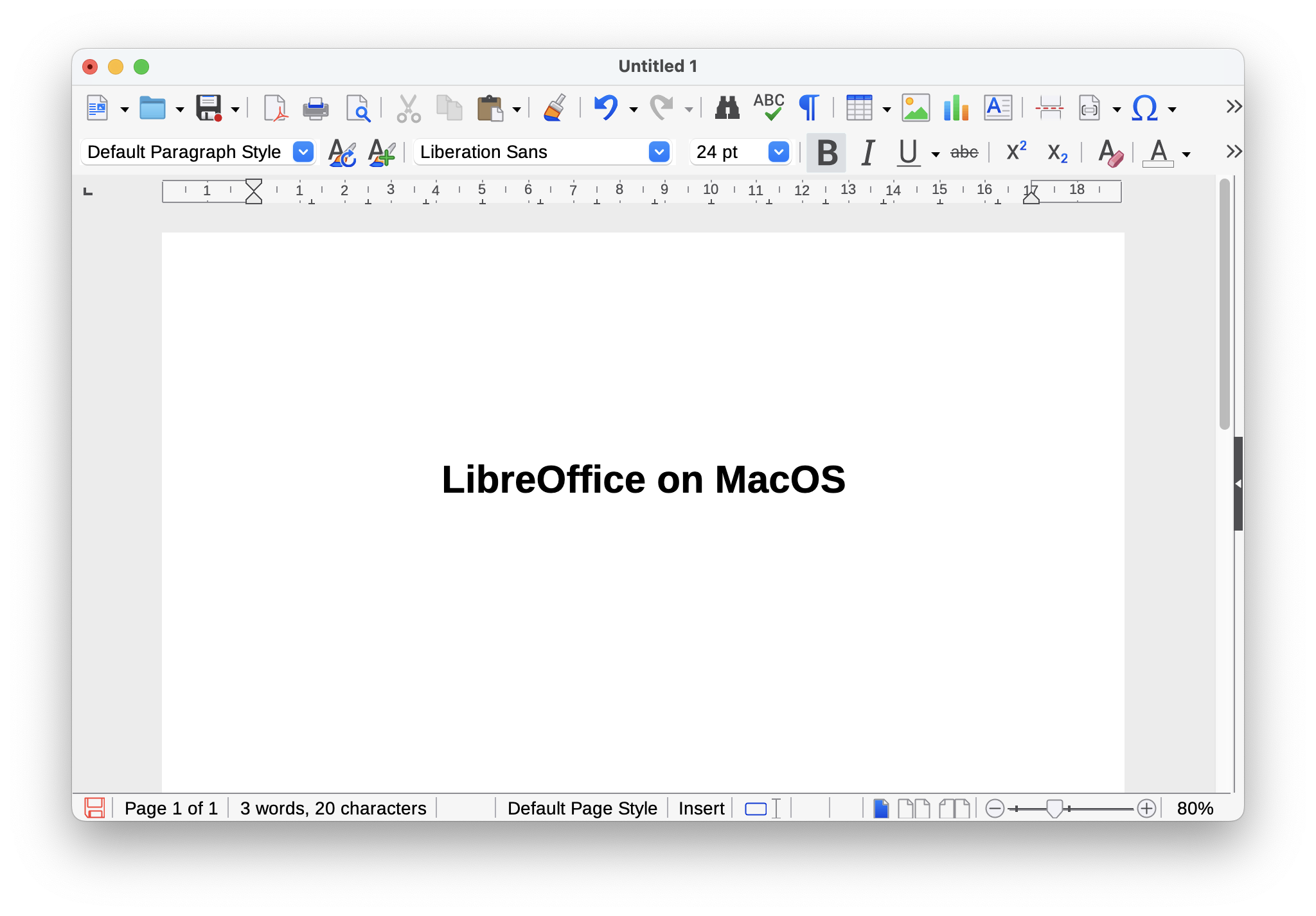 LibreOffice screenshot, running on macOPS