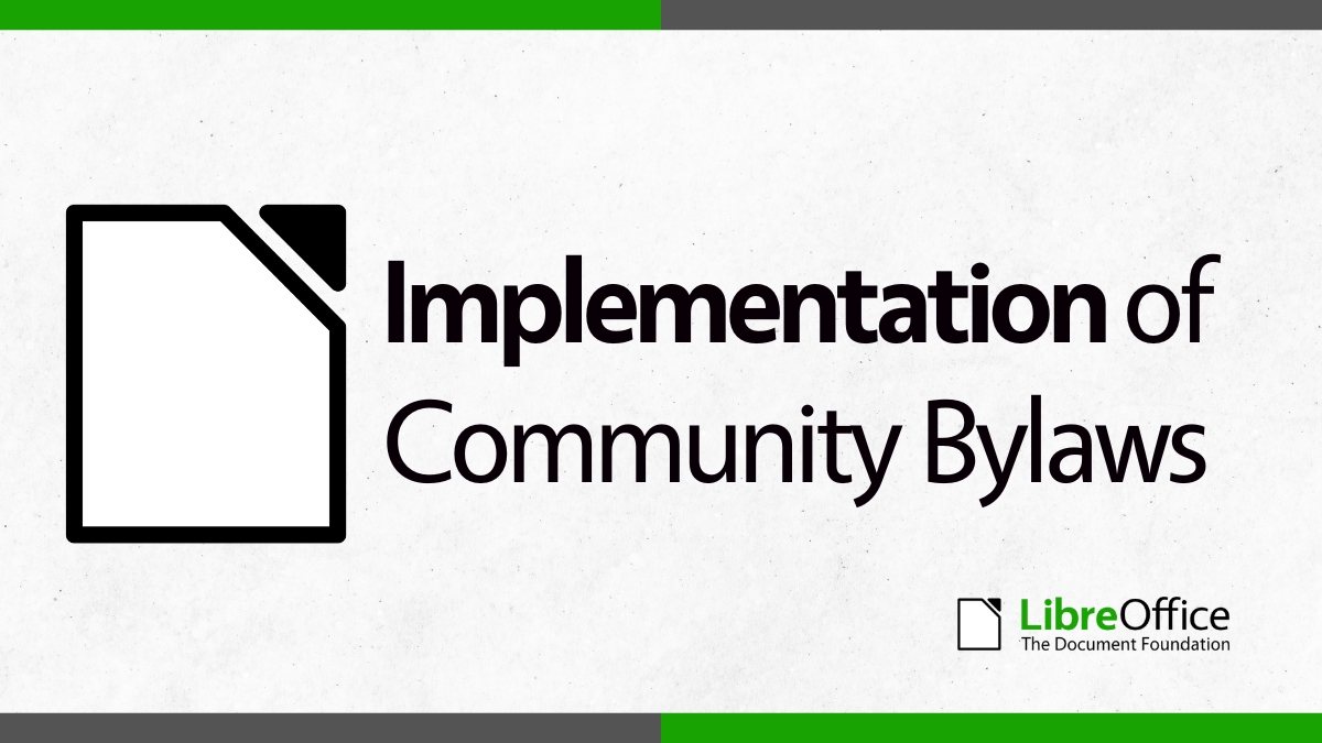 TDF logo and words Implementation of Community Bylaws