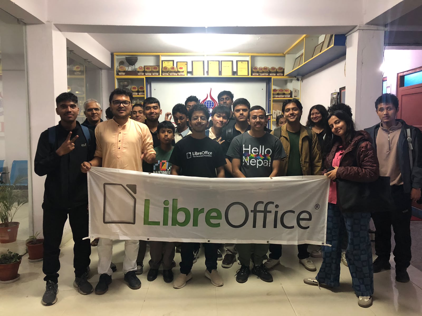 LibreOffice community members at hackathon in Nepal